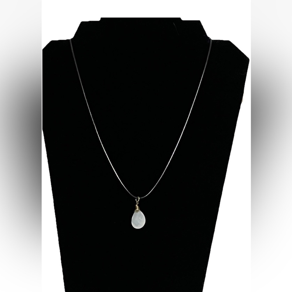 Pendant Wire Wrapped Charm On Black Leather Cord